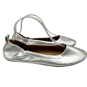 Cushionaire Women's Silver Metallic Ballet Flats Memory Foam Slip On Size‎ 9 M